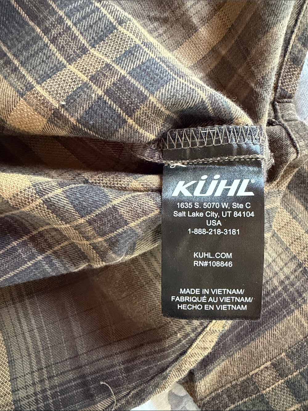 NWT Men’s Large Kuhl Fugitive Flannel shirt in roasted barley - Picture 8 of 10